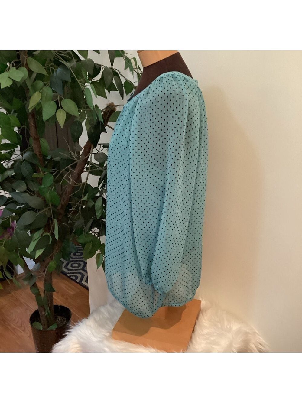 Liz Claiborne Woman’s XL blouse with matching cami tealish green with bl… - Picture 6 of 15